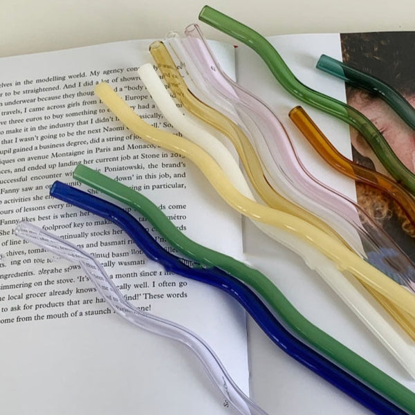 Wavy Glass Reusable Straw