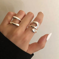 Fluid Sterling Silver Ring Set