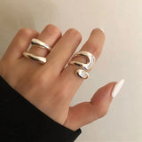 Fluid Sterling Silver Ring Set