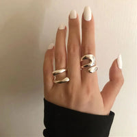 Fluid Sterling Silver Ring Set