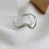 Ripple Open Cuff Sterling Silver Ring