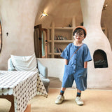 Unisex Wide Leg Denim Jumpsuit