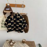 Bear Pattern Fleece Jacket