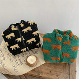 Bear Pattern Fleece Jacket
