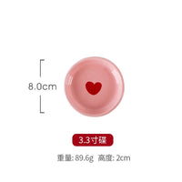 Pink Heart Kawaii Ceramic Crockery