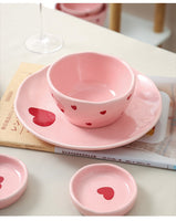 Pink Heart Kawaii Ceramic Crockery