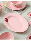 Pink Heart Kawaii Ceramic Crockery