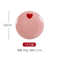 Pink Heart Kawaii Ceramic Crockery