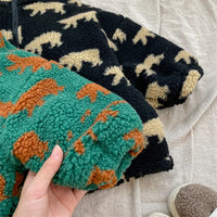 Bear Pattern Fleece Jacket