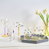 Abstract Patterned Wine Glass
