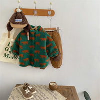 Bear Pattern Fleece Jacket