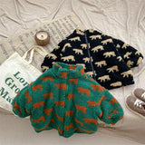 Bear Pattern Fleece Jacket
