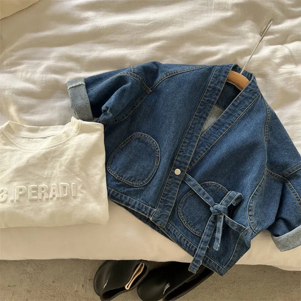 Kimono Tie Denim Jacket