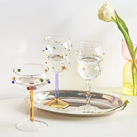 Abstract Patterned Wine Glass