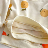 Fruit Print Sweatshirt Tracksuit Set