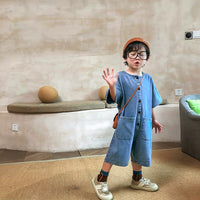 Unisex Wide Leg Denim Jumpsuit