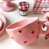 Pink Heart Kawaii Ceramic Crockery