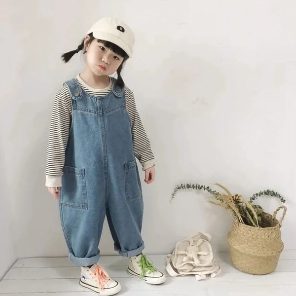 Loose Denim Overalls Curated Grey