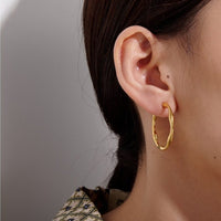 Tarnish Free Bamboo Hoop Earrings