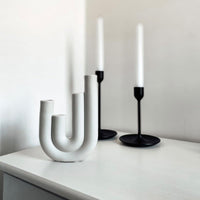 Nordic White Ceramic Candle Holders