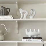 Nordic White Ceramic Candle Holders