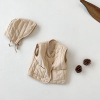 Quilted Baby Gilet & Bonnet