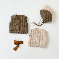 Quilted Baby Gilet & Bonnet