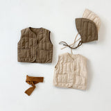 Quilted Baby Gilet & Bonnet