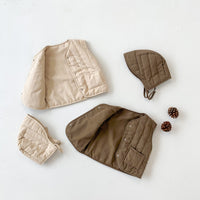 Quilted Baby Gilet & Bonnet