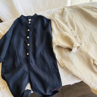 Linen Blend Unisex Overalls