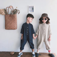 Linen Blend Unisex Overalls