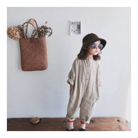 Linen Blend Unisex Overalls