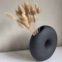 Black Donut Ring Circular Vase