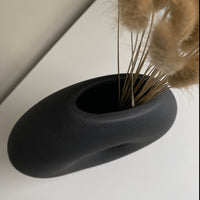 Black Donut Ring Circular Vase