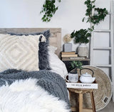Rae Neutral Tufted Tassel Cushion Cover