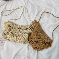 Handwoven Raffia Clutch Bag