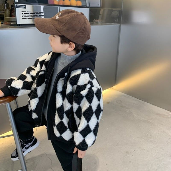 Hooded Harlequin Fleece Jacket
