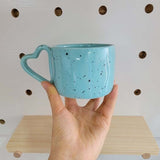 Heart Handle Candy Speckled Cup