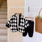 Black Popper Harlequin Fleece Jacket