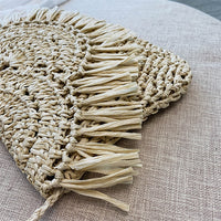 Handwoven Raffia Clutch Bag