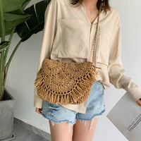 Handwoven Raffia Clutch Bag