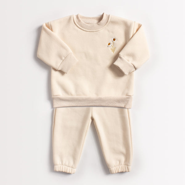 Embroidered Daisy Tracksuit Set