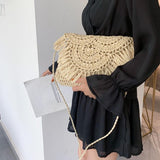 Handwoven Raffia Clutch Bag