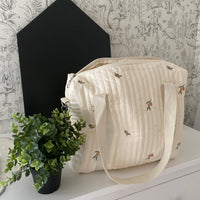 Quilted Embroidered Baby Change Bag