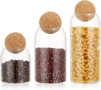 Ball Cork Glass Storage Jar Set