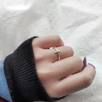 Open Cross Sterling Silver Ring
