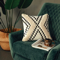 Xavi Tufted Geo Monochrome Cushion Cover