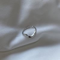 Ripple Open Cuff Silver Ring