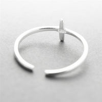 Open Cross Sterling Silver Ring