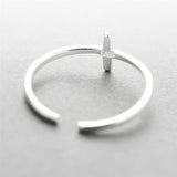 Open Cross Silver Ring